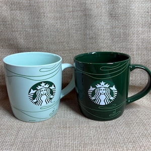 Starbucks Green Swirls Coffee Mug/Starbucks Holiday Mug/Green Mug/Coffee Mug/Drinking/Coffee/Starbucks Mug/Light Green/Dark Green