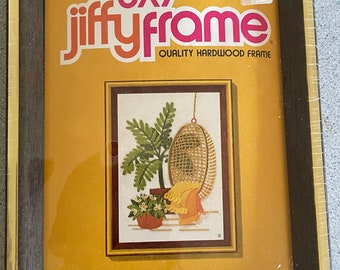 Vintage 1977 5x7 Jiffy Frame/Hardwood Frame/Sunset Design Jiffy Frame/Home Wall Decor/Jiffy Stitchery Frame/Wall Decor/Picture Frame