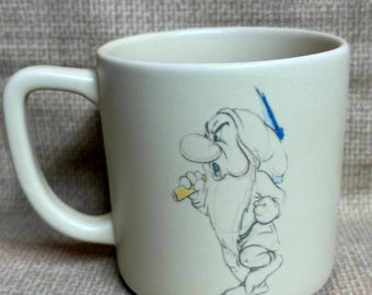 Snow White Grumpy Not Digging It Coffee Mug,Disney,Sketch Grumpy, Drinking, Seven Dwarves