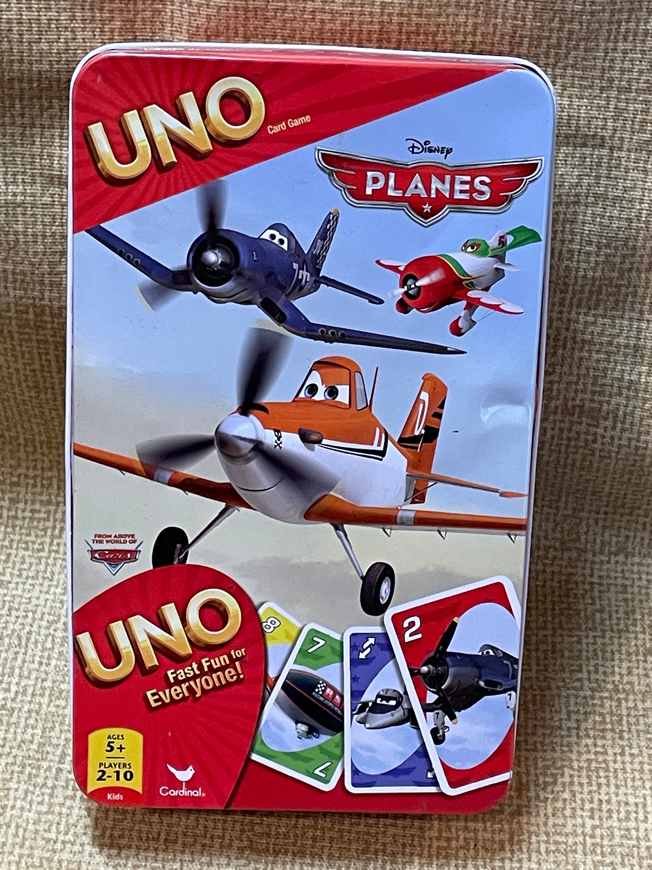 Vintage Disney Planes UNO Card Game/uno Cars Game/game Night/disney/children's  UNO Game Disney Cars 