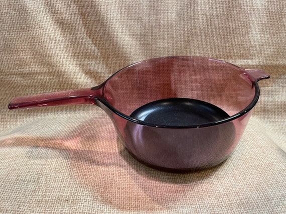 Vintage Corning Vision Cranberry Teflon 2.5 L Sauce Pot/corning Vision  Cranberry Pan/kitchen/large Cooking Pan 