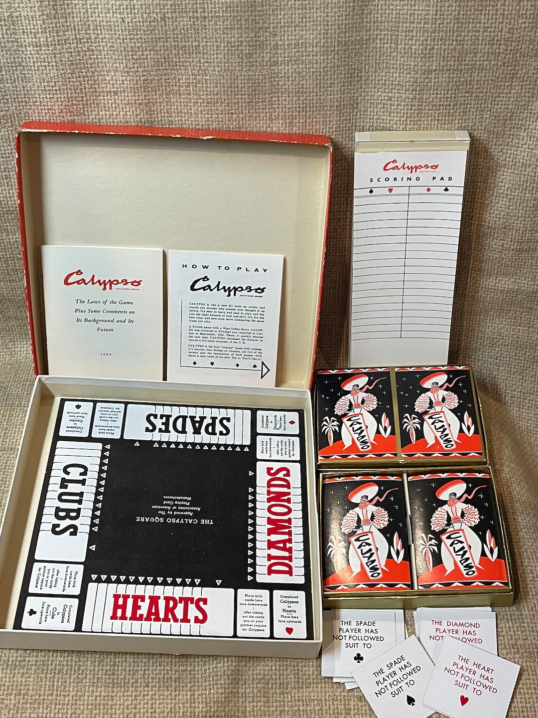 Vintage 1955 Calypso Card Game/two Person Team Card Game/rare Etsy