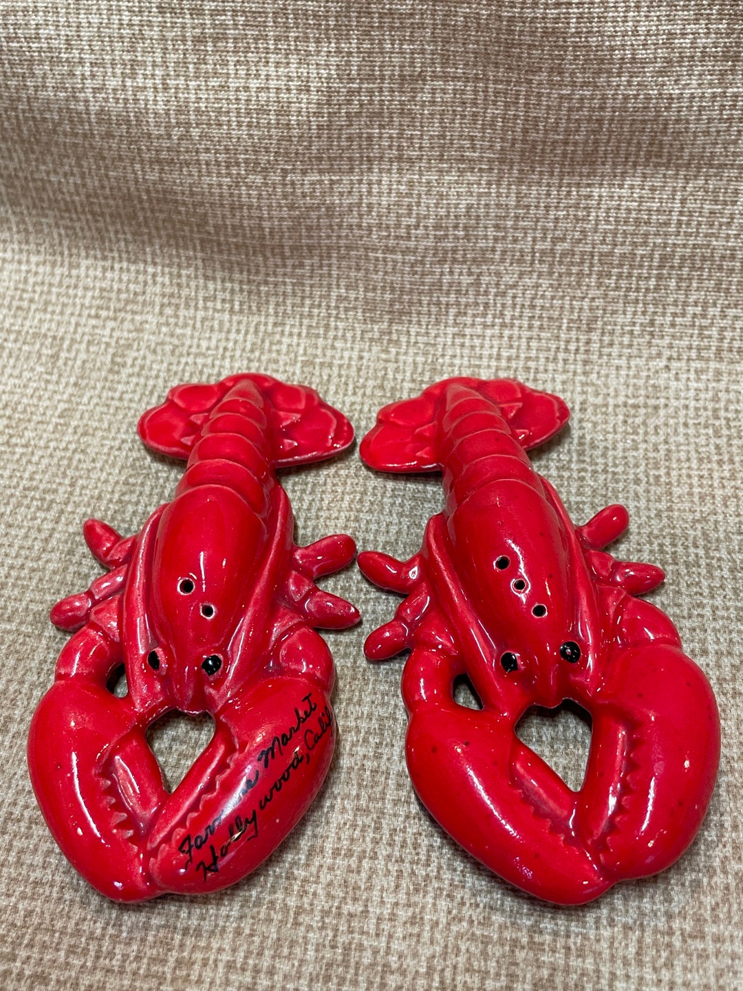 Vintage 1950's Lobster Salt and Pepper Shakers/red Lobster S & P Shakers/home Decor/kitchen