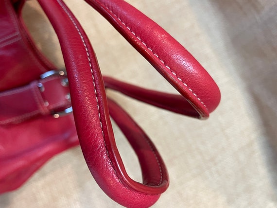 Vintage Tignanello 90's Soft Pebbled Red Leather … - image 8