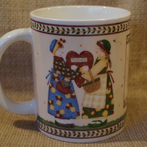 Vintage Debbie Mumm Mug Titled Joined at the Heart/Joined at the Heart Mug/Debbie Mumm/AMCAL For the Gift of Art/Friends Mug/Large Mug