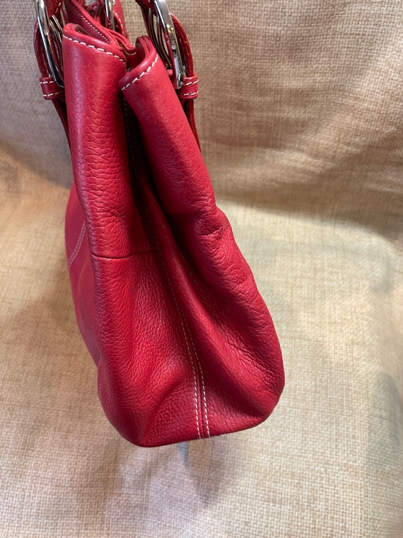 Vintage Tignanello 90's Soft Pebbled Red Leather … - image 2