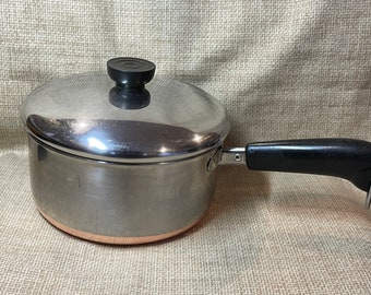 Revere Ware Saucepan 2 Quart/Revere Ware Frying Pan/Copper Bottom Revere Ware 2 Quart 1801 Saucepan/Made in USA/Sauce Pan/Cookware Pan