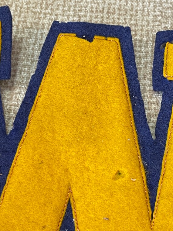Vintage Varsity Letter W with Wings/Blue and Gold… - image 8