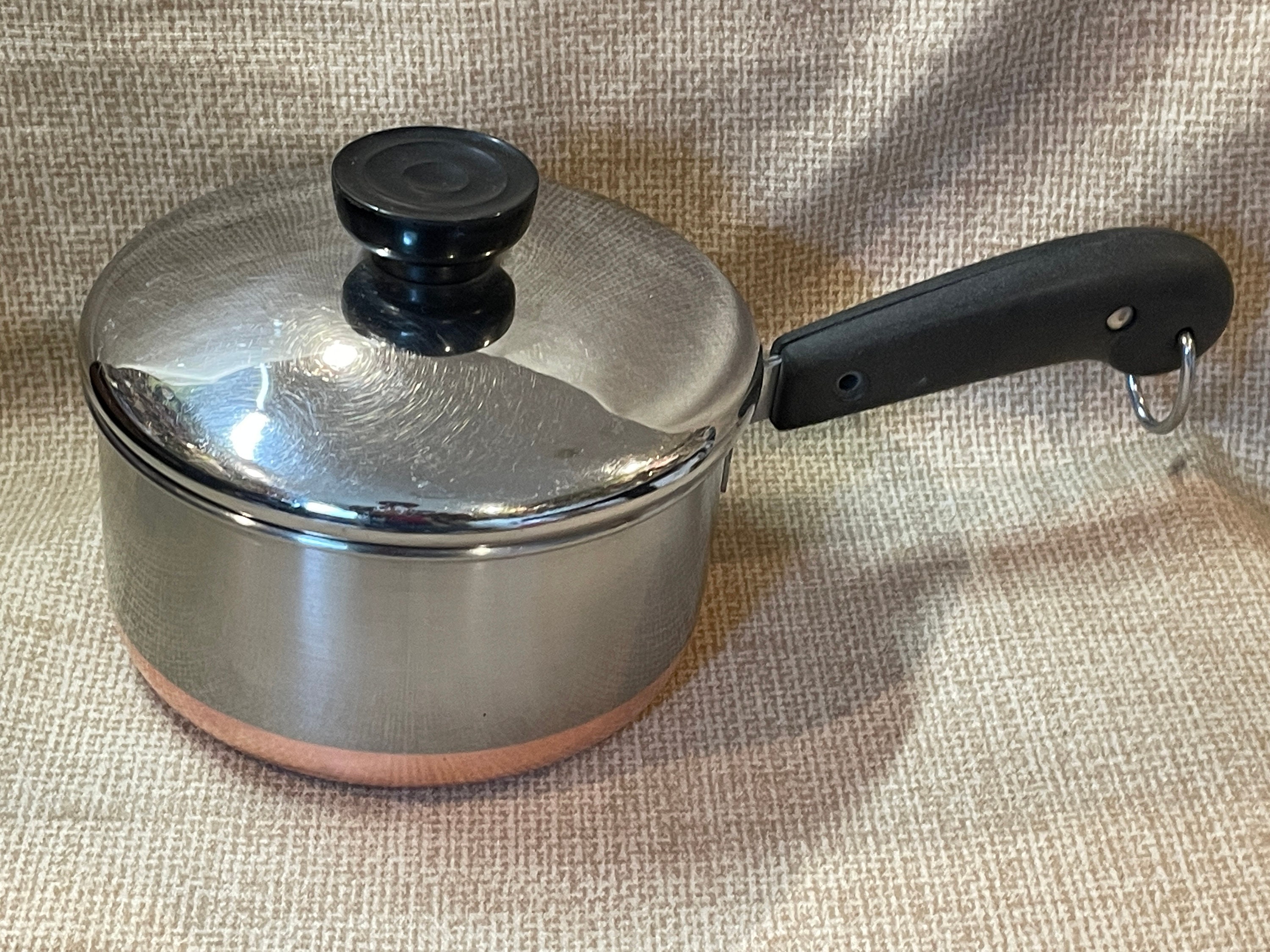 1 QUART REVERE WARE COOK PAN BLACK HANDLE NO LID COPPER BOTTOM