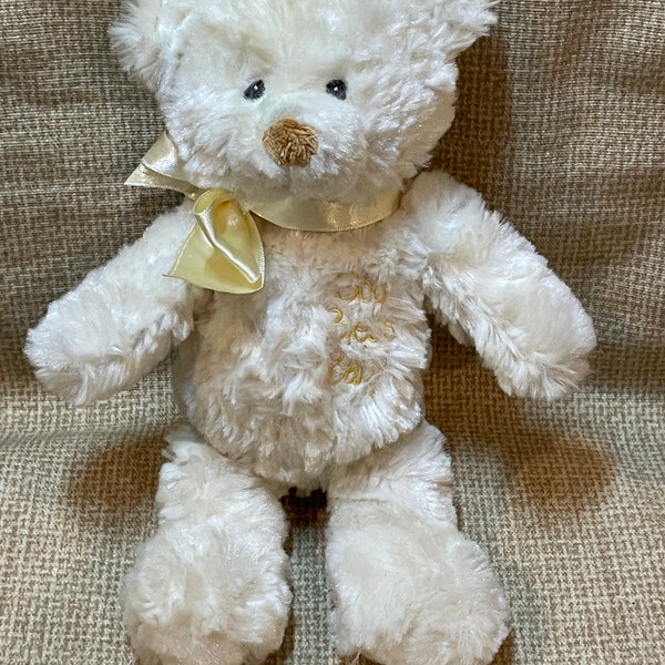 Vintage RARE Gund God Bless Baby Bear/Cream Colored Gund Small Baby Bear/God Bless Baby/Baby Shower/Baby Teddy Bear/Room Decor