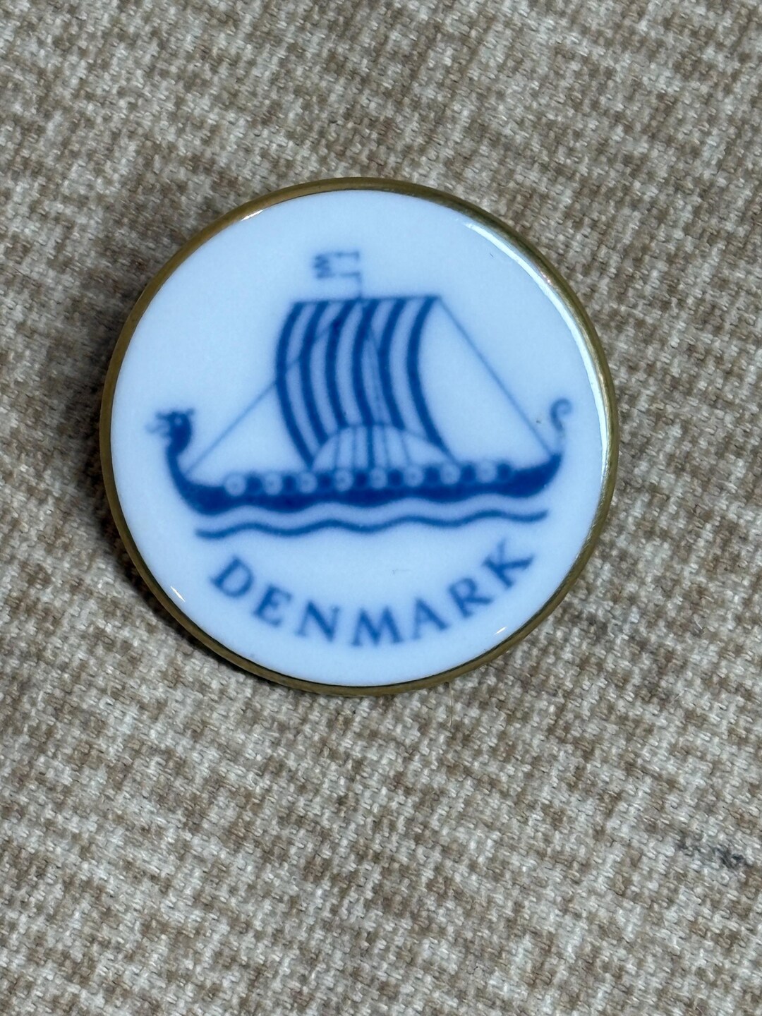 Denmark Viking Ship Pin/porcelain/bing & Grondahl/copenhagen/souvenir ...