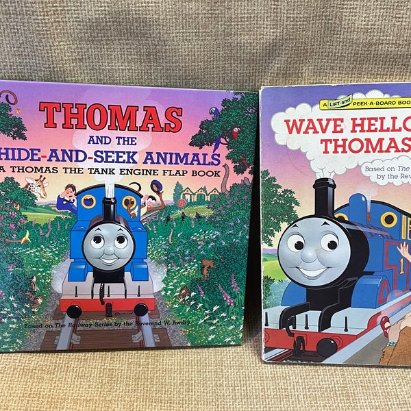 Vintage 90's Thomas the Train Reading Books Set of 2/Lift and Peek Thomas the Train Books/Children's Book/Thomas and Friends/Lift and Peek