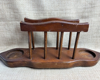 Vintage Wood Napkin and Salt & Pepper Shaker Holder/Table Centerpiece/Serving/Table/Napkin Holder/Salt Pepper Holder/70's Kitchen Decor