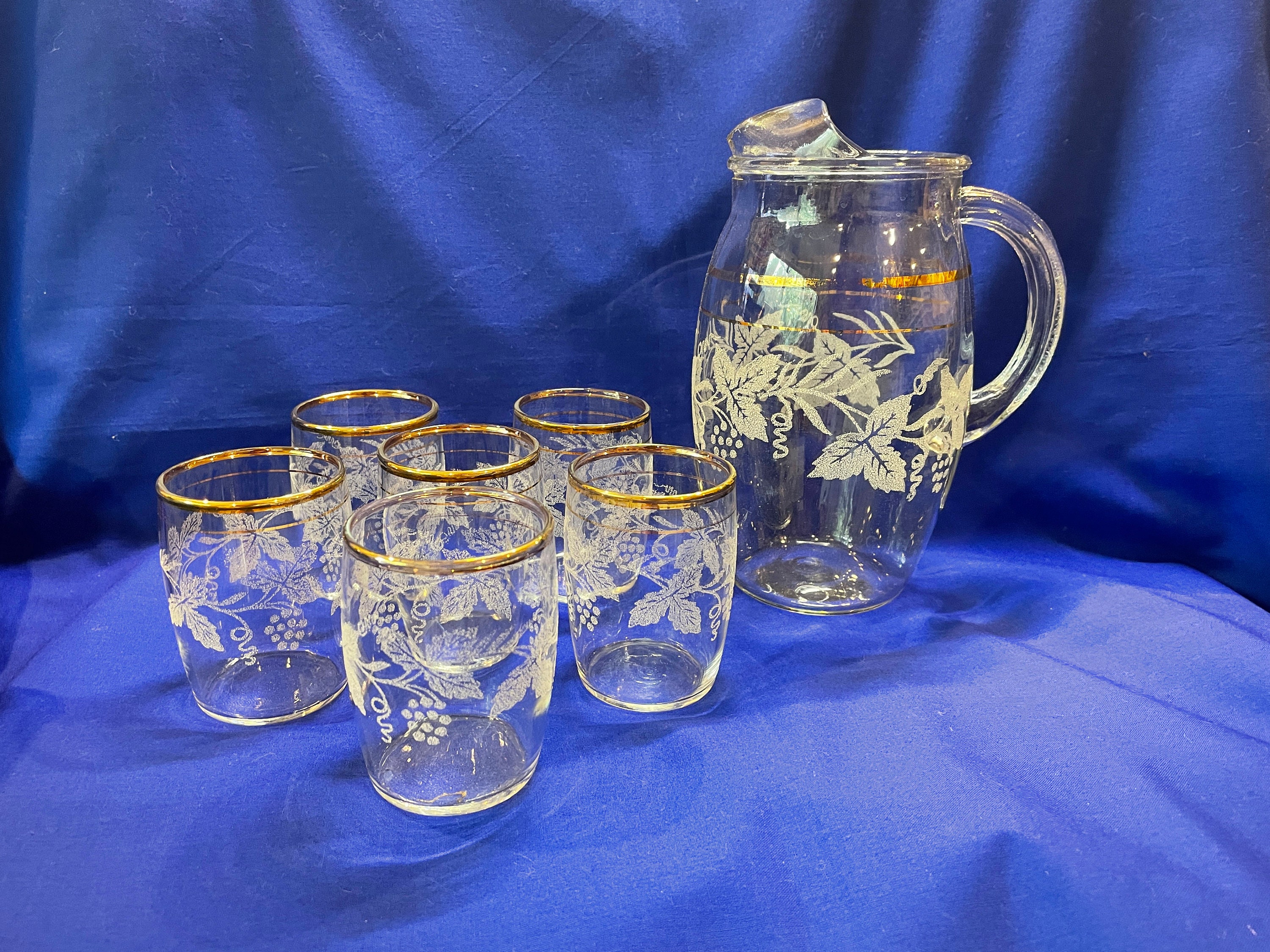 RARE Vintage 1950s Federal Glass Co. Tom Collins Glasses Valentines  Collection, Set of 7