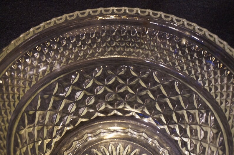 Vintage Wexford Anchor Hocking Glass Salad Bowl Wexford Pattern Anchor Hocking Medium Bowl Kitschy Mid Century Wexford Bowl