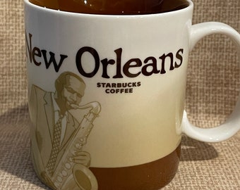 Vintage Starbucks New Orleans Collector's Series Mug/New Orleans Louisiana /Jazz Musician/Coffee Mug/Drinking/Collector's Mug/Sax Player