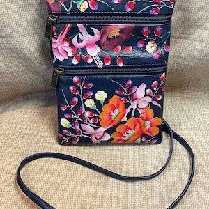 Anna By Anuschka Hand-Painted Leather Crossbody Bag - Flap Design, Unique Artisan Crafted Purse - View #4