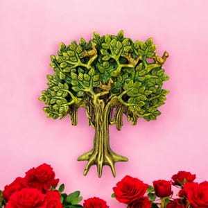 Brass Kalpavriksha tree, Super Fine Brass Tree, Tree of Life Sculpture with Golden Roots for Home, office, Gifts, Entrance Decor, tree