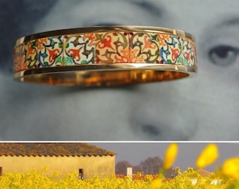Bangle ATRIO Portugal Tile Bracelet Antique Azulejo Pinterest CoIMBRA 1590 - Stainless Steel - Ships from USA Side Closure Gift boxed