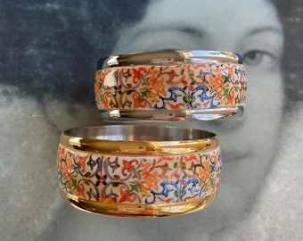 Bangle ATRIO Portugal Tile Bracelet Antique Azulejo Pinterest CoIMBRA 1590 - Gold or Silver Stainless Steel - Ships from USA CHUNKY