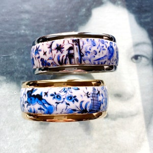Bangle COIMBRA Portugal 17th BLUE Century Pottery Cuff Bracelet Ceramic DeeR  Ceramicas -  Gold or Silver Stainless Steel Ships from USA