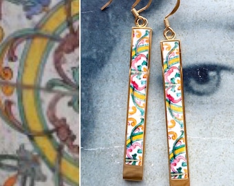 Atrio Hoops Oorbellen Tegel Capri Italië Italiaanse Baroorbellen Kerk van St. Michael Anacapri 1761 Maoilica Majolica