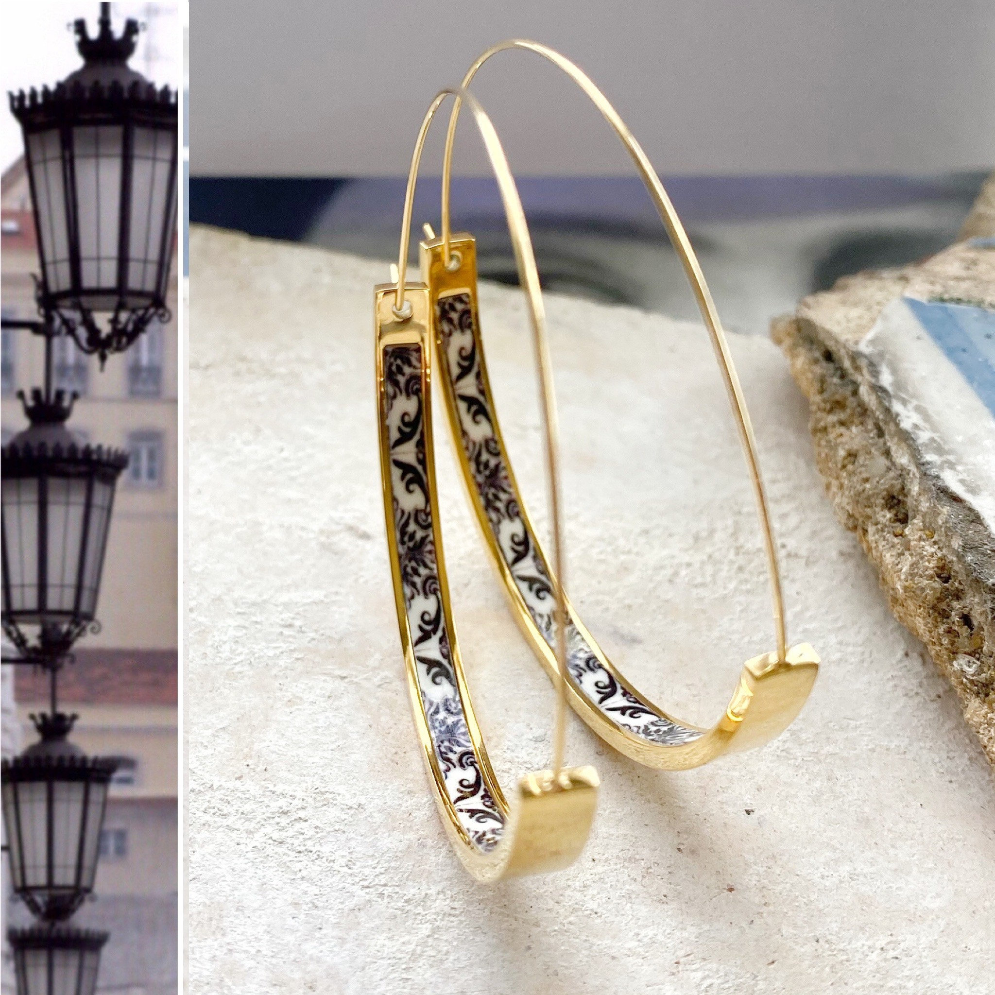 Gold Vintage Bead Hoop Earrings | Women's Jewelry by Uncommon James