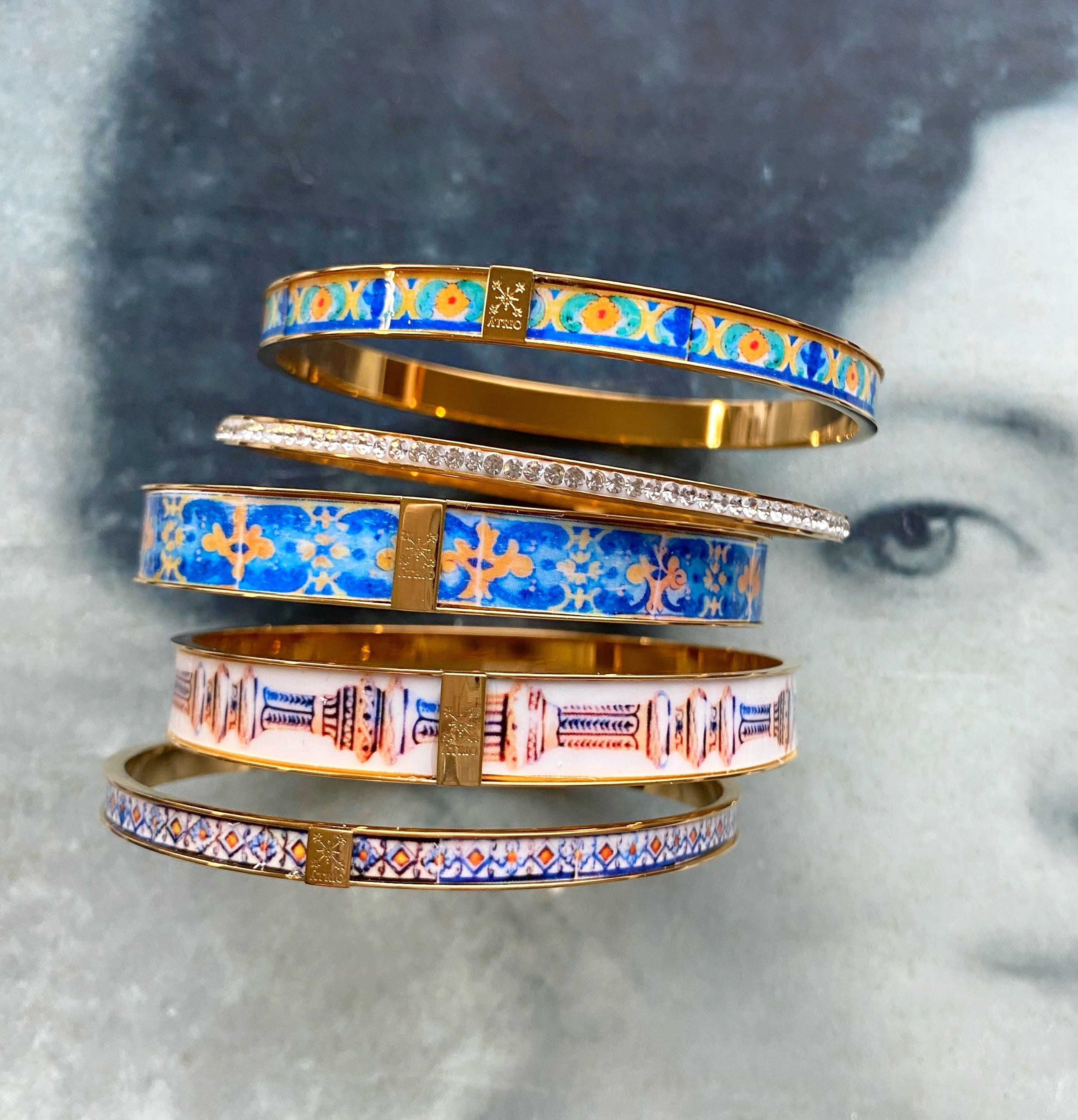 Spanish Tile Bangles Spain Bracelet Set Plaza De Espana