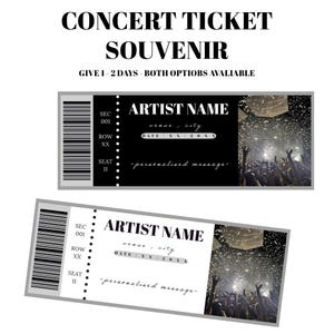 Custom Concert Ticket Souvenir - Light/dark theme, Ticket, Concert, Digital