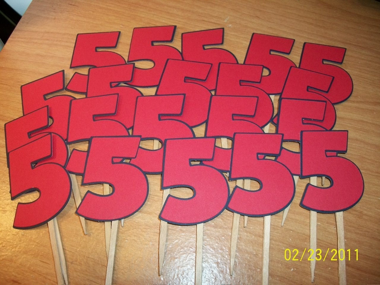 number 5 cupcake toppers set of 12 etsy