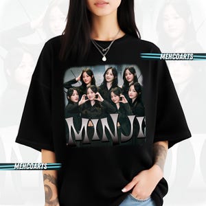 Minji K-pop Oversized T-Shirt,Perfect Gift For Kdrama fans,Trendy K-pop Graphic T-Shirt.