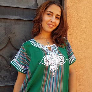 Beautiful Moroccan Green Dress for Women – Elegant Handmade Kaftan  Maxi Dress – Modest Oriental Abaya Style Moroccan Caftan for Eid morroco