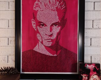 Spike from Buffy the Vampire Slayer Word Art Original Drawing