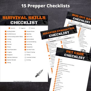 15 Downloadable Printable PDF Prepper Checklists