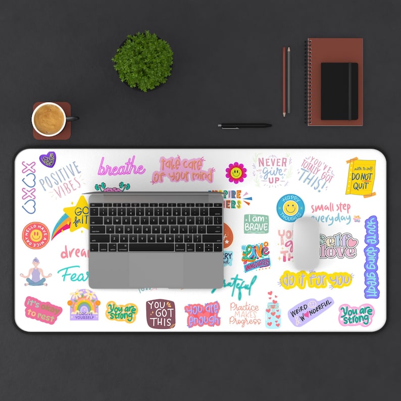 Weird and Wonderful Desk Mat Extra Large- Positive Affirmations ...