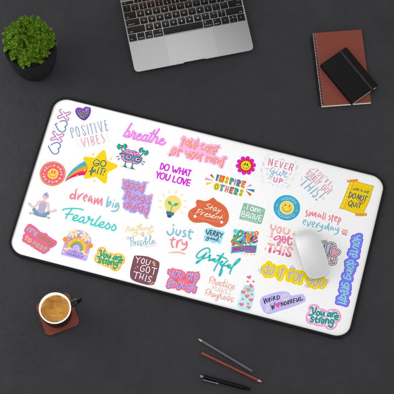 Weird and Wonderful Desk Mat Extra Large- Positive Affirmations ...