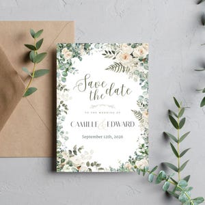 Floral, Watercolour Save The Date Template | Printable, Customisable Design