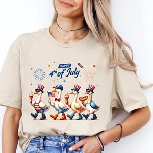 Happy 4th Of July Ducks Shirt, Independence Day Tee, American Goose Shirt, Patriotic USA Flag Shirt, Funny Fourth Of July Duck Shirt