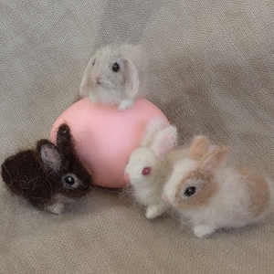 Needle Felted Pet Bunny, Tiny or Micro