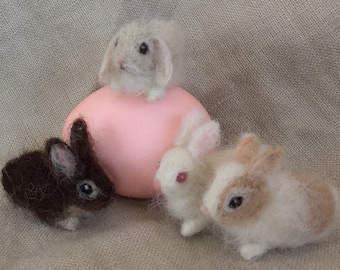 Needle Felted Pet Bunny, Tiny or Micro