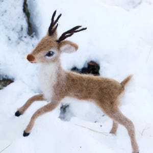 Needle Felted Reindeer, Christmas Santa Reindeer image 1