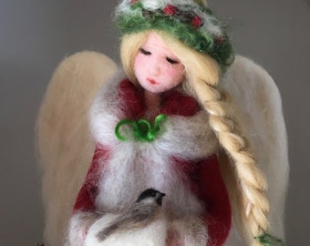 Angel Tree Topper Snowy Woods Needle Felt NOTE WAIT TIME