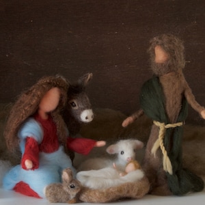 Nadelgefilztes Krippenset, Weihnachten, Maria, Josef, Baby