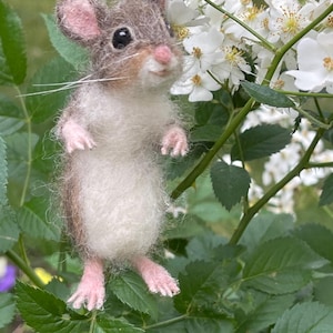 Ratón de fieltro con aguja, articulado, realista, tamaño natural, HECHO A PEDIDO