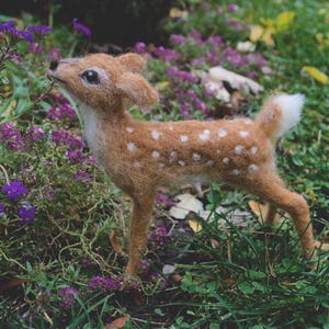 Needle Felted Deer Fawn, White Tailed, Wool image 6