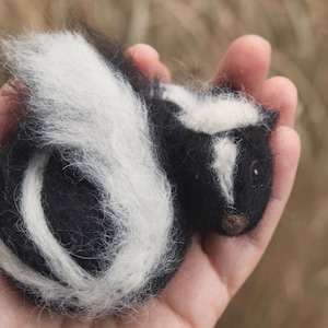 Needle Felted Baby Skunk, LIfe Size