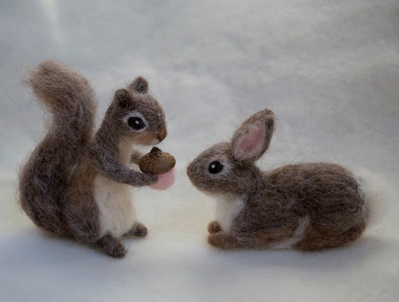 Needle Felted Bunny Cottontail Rabbit Baby Young Woodland Animal image 5