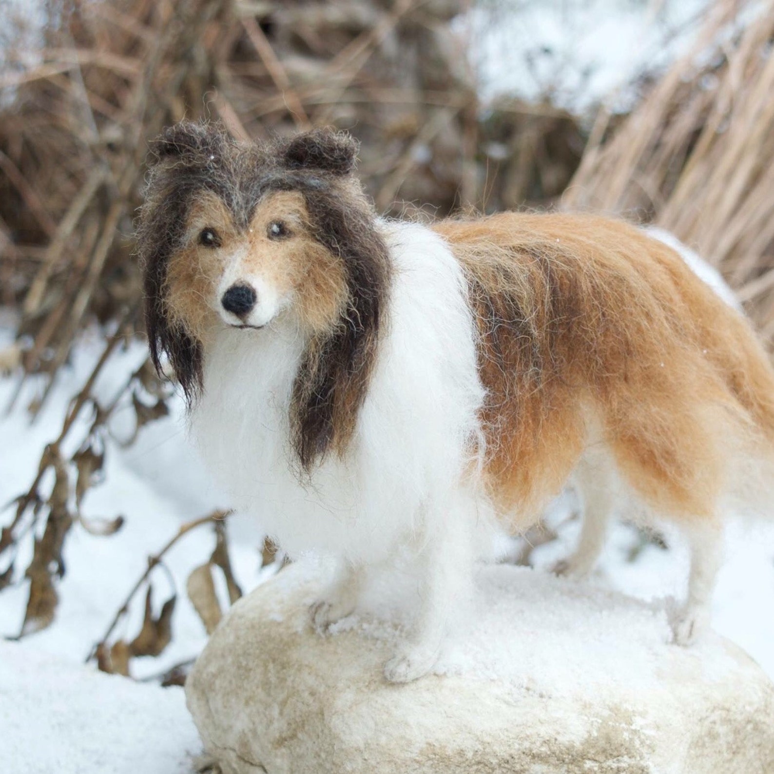 Needle Felted Dog Pet Portrait Sheltie Shetland Sheepdog Etsy