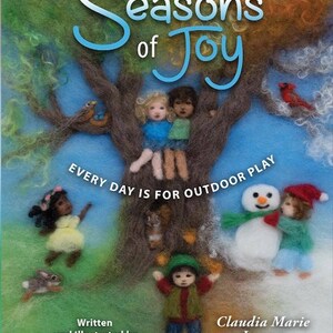 Seasons of Joy, Wool Painting Photo Print of Picture Book Illustrations, Set of 4, 5 by 7 image 2