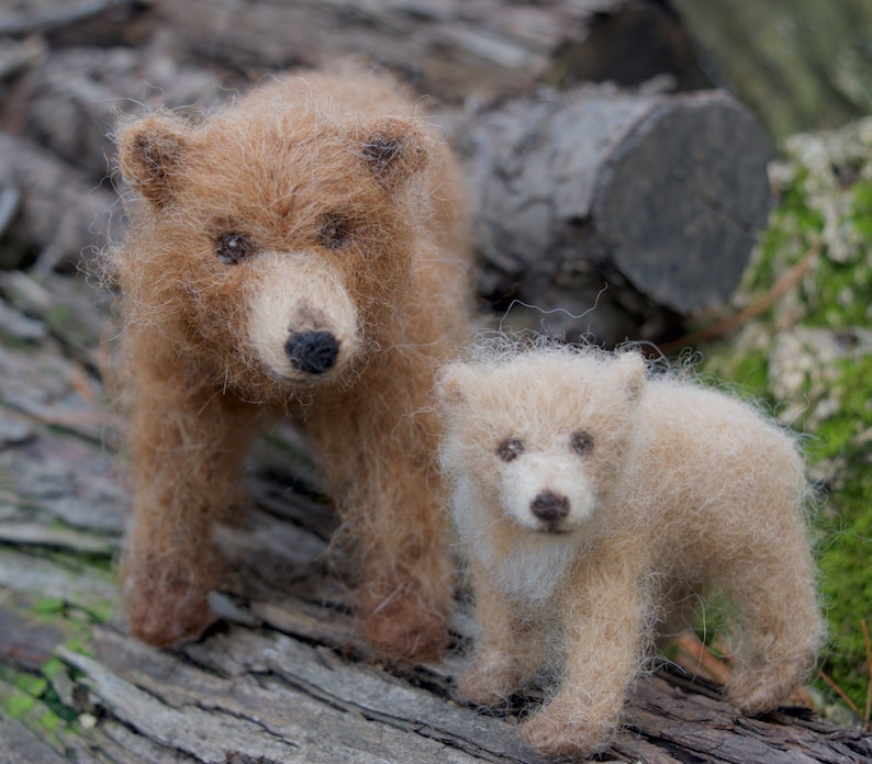 Grizzly Bear Cub, Needle felted Brown Bear Baby Animal image 5